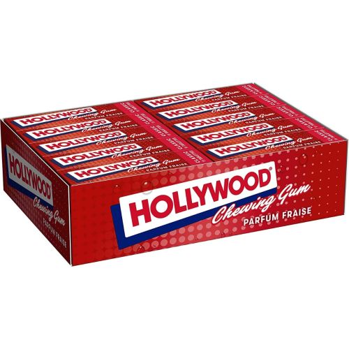 Hollywood | Kauwgom | Strawberry | Doos van 20 pakjes