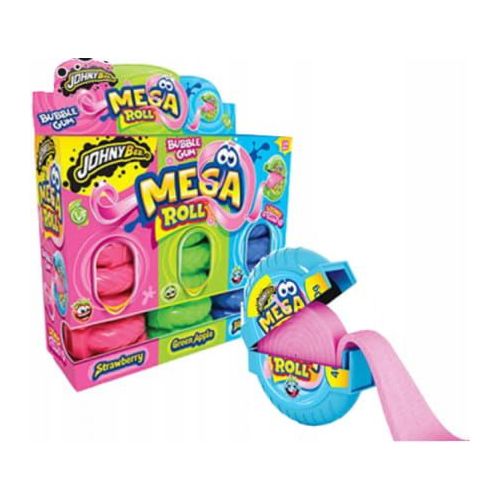 Johnny Bee - Bubble gum on a roll strawberry apple and blue raspberry flavoured 24 stuks