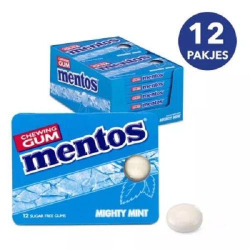 Mentos | Kauwgom | Mighty Mint | 12 pakjes