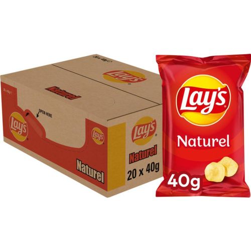 Lay’s Chips Naturel smaak 20 zakjes x 40 gr