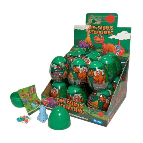 TRIGGER TREAT CANDY + SURPRISE EGGS DINOSAURUS BOX/18