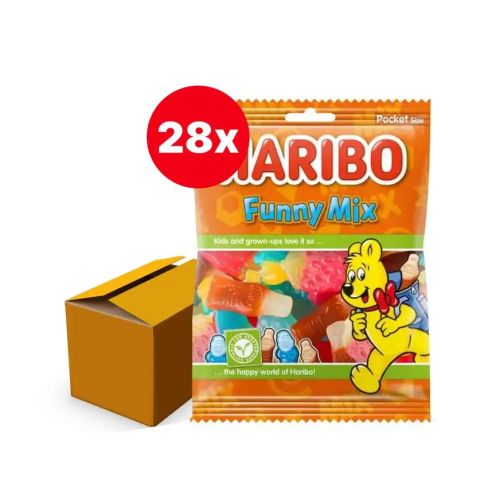 HARIBO FUNNY MIX SNOEP 28 x 75 GRAM ZAKJES BOX/28