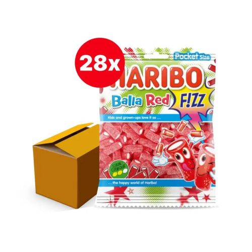 HARIBO BALLA RED FIZZ SNOEPJES 28 x 70 GRAM ZAKJES BOX/28