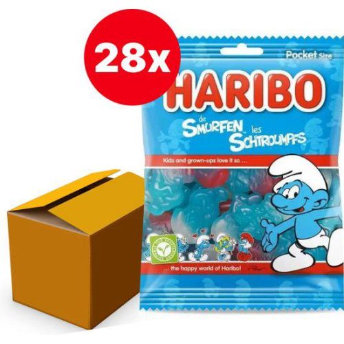HARIBO DE SMURFEN SNOEPGOED 28 ZAKJES x 75 GR
