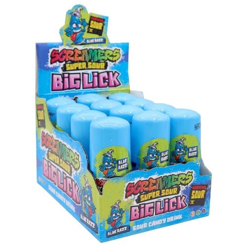 ZED CANDY BIG LICK SOUR CANDY DRINK BLUE RAZZ 60ML BOX/12