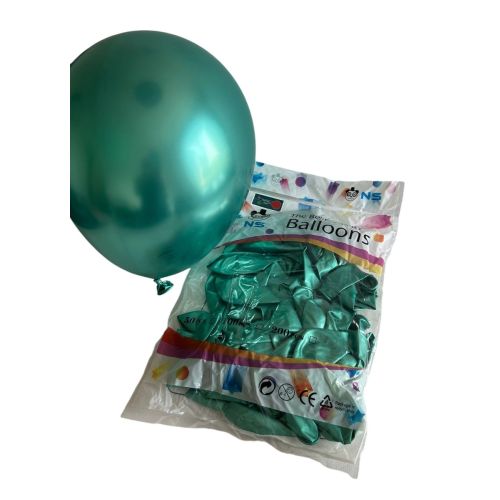 TRIGGER TREAT METALLIC GREEN SHINY BALLOONS PACK/50