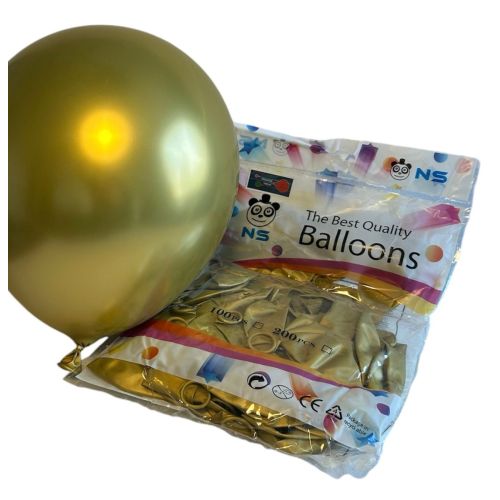 TRIGGER TREAT METALLIC GOLDEN BALLOONS SHINY PACK/50