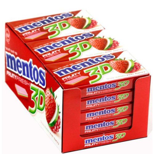 Mentos fruit 3 gum strawberry
