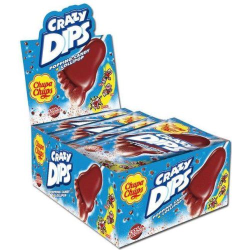 CHUPA CHUPS CRAZY DIPS COLA FLAVOUR POPPING CANDY + LOLLIPOP