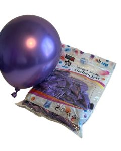 TRIGGER TREAT METALLIC PURPLE BALLOONS PACK/50
